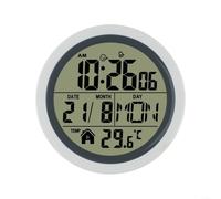 Digital Bathroom Wall Clock Wireless Remote White | Wireless remote control, set time from distance, no climbing needed, large digital numbers, white finish