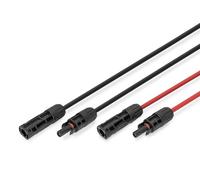 DIGITUS Juego de Cables solares de extensión - 2 Cables - 3 m - sección del Conductor de 6 mm² - Conector MC4 - IP65/68 - Resistente a los Rayos UV y a la Intemperie - Funda XLPO - 1x Rojo, 1x Negro