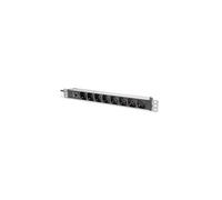 DIGITUS Multipresa 19" - 8 Tomas - 1U - Versión Italiana - 250VAC - 50-60Hz - 10A - 4000W - Fusible de seguridad para la Protección