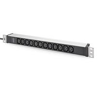 Digitus Regleta PDU 1U aluminio para rack 12 tomas C13 16A 230VAC 50/60Hz enchufe de seguridad