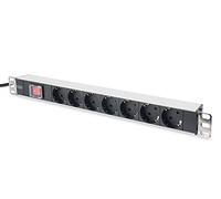 DIGITUS Regleta 19" - 7 tomas - 1U - 250VAC - 50/60Hz - 16A - 4000W - Con interruptor