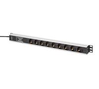 Digitus Regleta PDU Rack DN-95438 - 620mm, 9 tomas Schuko 45°, protección y filtro EMI/RFI, 2m 16A