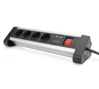 Digitus Regleta de alimentación de oficina de 4 tomas con 2 puertos USB