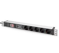 Digitus PDU 1U aluminio rack 5 enchufes 16A 230VAC filtro sobretensión interruptor