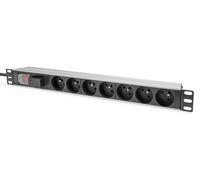 Digitus PDU 1U aluminio montable en rack 7x CEE 7/5 16A 250VAC 50/60Hz con interruptor y protección