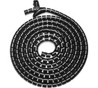 DIGITUS Tubo flexible en espiral para la gestión de cables - 5 m - Con ayuda para la inserción - Cortado a medida - Estirable - Negro