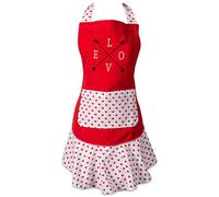 DII 100% algodón, delantal de cocina con volantes, lazos ajustables para el cuello y la cintura, bolsillo frontal, perfecto para cocinar, hornear, hacer manualidades y más