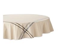 DII 100% algodón, diseño de Rayas Mesa Tops, Negro, 70 Inches Round