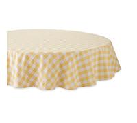 DII 100% algodón, Lavable a máquina, Interior y Exterior, colección de Mesa, Amarillo, 70 Inches Round