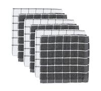 DII 100% algodón, Lavable a máquina, Ultra Absorbente, Basic Everyday 12 x 12 paños de Cocina de Rizo, diseño de Ventana, Juego de 6 Unidades, Color Gris