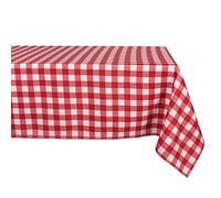 DII 100% poliéster, a Prueba de Fugas y Resistente al Agua, Lavable a máquina, Mantel de Exterior de 152,4 x 304,8 cm, a Cuadros Rojos, para 10 a 12 Personas