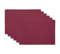 DII Basic Everyday - Colección de Mesa Acanalada 100% algodón, Juego de manteles Individuales, 13 x 19 Pulgadas, Rojo Granero, 6 Piezas