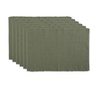 DII Basic Everyday - Juego de manteles Individuales Acanalados 100% algodón, 13 x 19, alcachofa, 6 Piezas