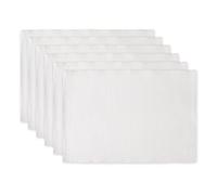DII Basic Everyday - Juego de manteles Individuales Acanalados 100% algodón, 13 x 19 Pulgadas, Blanco, 6 Piezas
