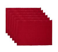 DII Basic Everyday - Juego de manteles Individuales Acanalados 100% algodón, 13 x 19 Pulgadas, Rojo Cardenal, 6 Piezas