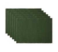 DII Basic Everyday - Juego de manteles Individuales Acanalados 100% algodón, 13 x 19 Pulgadas, Verde Oscuro, 6 Piezas