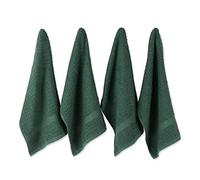 DII Basic Terry Collection - Juego de Toallas de Cocina de Punto gofre, 15 x 26 Pulgadas, Color Verde Oscuro sólido, 4 Piezas