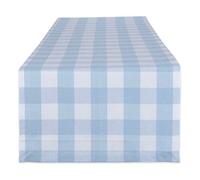 DII Buffalo Check Collection Classic - Camino de Mesa, 14 x 72, Azul Claro y Blanco