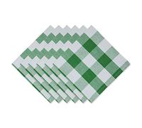 DII Buffalo Check Collection, Juego de Mesa clásico de Granja, Juego de servilletas, 20 x 20, Verde y Blanco, 6 Piezas