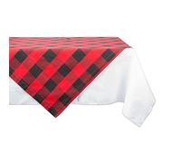 DII Buffalo Check Collection - Mantel clásico de Granja, Mantel de Mesa, 40 x 40 Pulgadas, Rojo y Negro