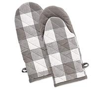 DII Buffalo Check Kitchen Collection, Juego de Cocina clásico de Granja, Guante de Horno, Gris y Blanco, 2 Piezas