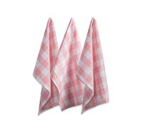 DII Buffalo Check Kitchen Collection - Juego de Toallas de Cocina clásicas de Granja, 20 x 30 Pulgadas, Rosa y Blanco, 3 Piezas