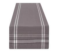 DII - Camino de Mesa de Comedor Estilo Granja Francesa con Rayas, 35,5 x 274,3 cm, Cambray Gris