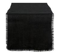 DII Camino de Mesa de Yute 15X74, 100%, Negro sólido, 15 x 74
