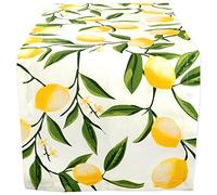 DII Camino de Mesa para Bodas y Uso Diario, algodón, Lemon Bliss, 14 x 72 Pulgadas