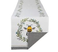 DII Camino de Mesa Reversible para Cocina, algodón, diseño de Abeja, 14 x 108