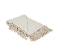 DII Chevron Throw Collection - Manta de algodón, 50 x 60 cm, Color Blanco Roto