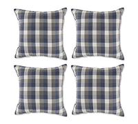 DII Colección de Fundas de Almohada Decorativas cuadradas, 18 x 18 Pulgadas, Azul francés Tricolor, 4 Piezas