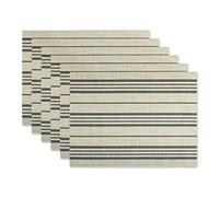 DII Colección de Mesa, 70% PVC, 30% poliéster, Rayas Negras de Granja, Mantel Individual