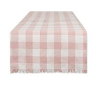 DII Colección de Mesa a Cuadros Pesados con Flecos, Camino de Mesa, 14 x 72, Malva pálido