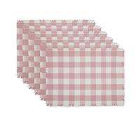 DII Colección de Mesa con Flecos de Peso Pesado, Juego de manteles Individuales, 13x19, Malva pálido, 6 Piezas