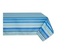DII Colección de Mesa para Interiores y Exteriores, Multiusos, Lavable a máquina, de Rayas, Mantel, 152,4 x 213,4 cm, Azul océano