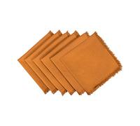 DII Colección Everyday Collection, Mesa sólida con Flecos, Juego de servilletas, Especias de Calabaza, 6 Piezas