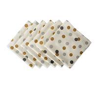 DII Decoración de Cocina de Tela metálica, algodón, Confeti de Lunares Plateados y Dorados, 20 x 20 Pulgadas (Juego de 6)