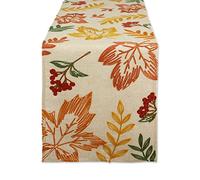 DII Decoración de Mesa de otoño Bordada para Comedor de Acción de Gracias, Camino de Mesa, 14 x 70 Pulgadas, Hojas dispersas