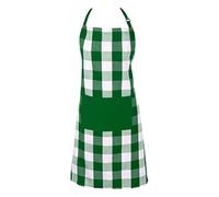 DII Delantal clásico de chef, algodón, verde y blanco, talla única