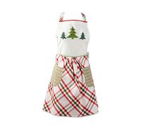 DII Delantal de cocina de Navidad para mujer, tamaño adulto, cocina, horneado o manualidades, ajustable, con bolsillos grandes, talla única, árbol alegre