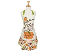 DII Delantal de cocina para mujer de otoño y Acción de Gracias, lazos largos ajustables en la cintura, especias de calabaza
