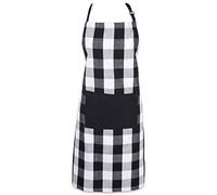 DII Delantal de cocina unisex Buffalo Check Kitchen Collection, clásico de granja, talla única, negro y blanco
