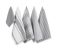DII Everyday Collection Foodie - Juego de 5 paños de Cocina y paños de Cocina, Color Gris Claro