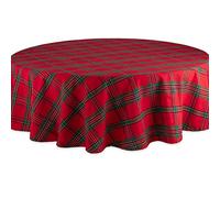 DII Farmhouse - Mantel de Mesa de Comedor de Navidad y decoración de Cocina, Mantel de Vacaciones, Redondo de 70 Pulgadas, Rojo y Verde