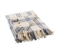 DII Farmhouse Plaid Collection Manta de algodón, 50 x 60 Pulgadas, Azul francés