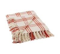 DII Farmhouse Plaid Collection - Manta de algodón, 50 x 60 Pulgadas, Color Rojo Vintage