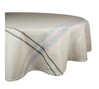 DII French Stripe - Mantel de Estilo Granja, 70 Pulgadas, Redondo, Color Gris Pardo/Gris