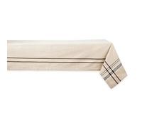 DII French Stripe - Mantel de Lino para Mesa de Comedor, 60 x 120 Pulgadas, Color Gris Pardo/Negro