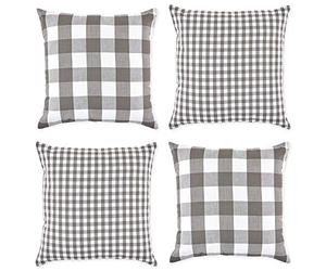 DII Funda de Almohada, Tela, Gris/Blanco, Cuadrado_18 Pulgadas